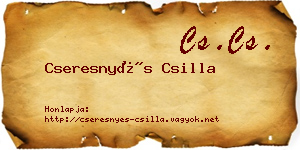 Cseresnyés Csilla névjegykártya