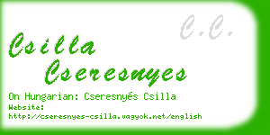 csilla cseresnyes business card